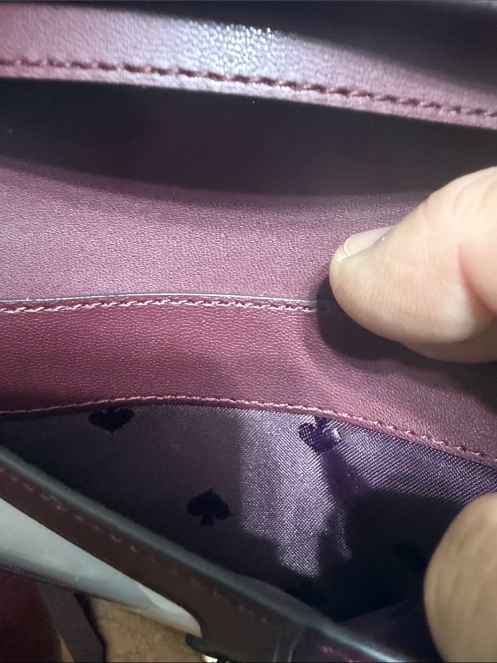 kate spade plum Saffiano leather continental wallet with gold logo - Picture 4 of 5